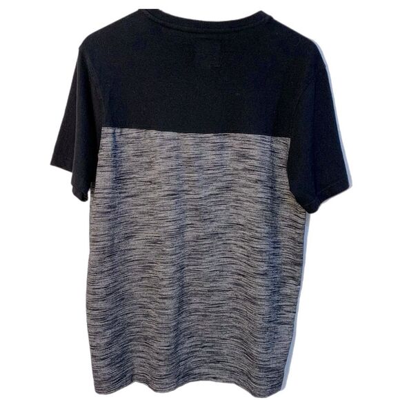 AKADEMIKS T-Shirt Men’s Large Black Gray Color Block Zipper Pocket Cotton Blend. - Picture 2 of 10